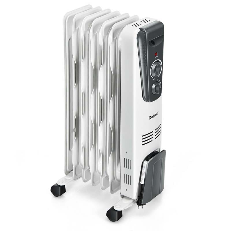 1500W Oil Filled Radiator Heater with Adjustable Thermostat, 3 Heat Settings & Safety Shut-Off, Portable Electric Space Heater for Bedroom Home Office