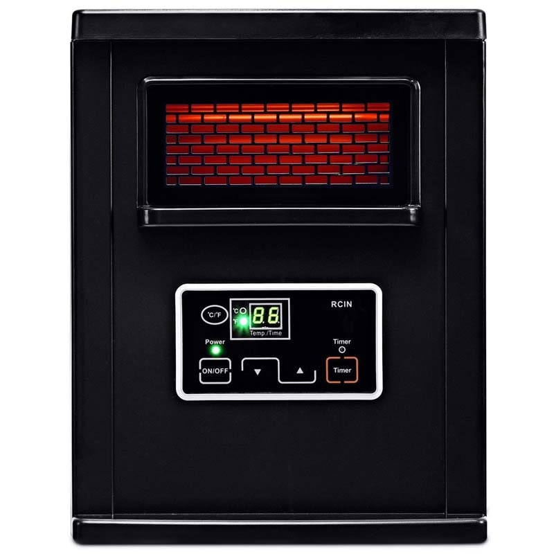 1500W Infrared Space Heater Portable Quartz Mini Electric Heater with Remote Control, Timer & Filter