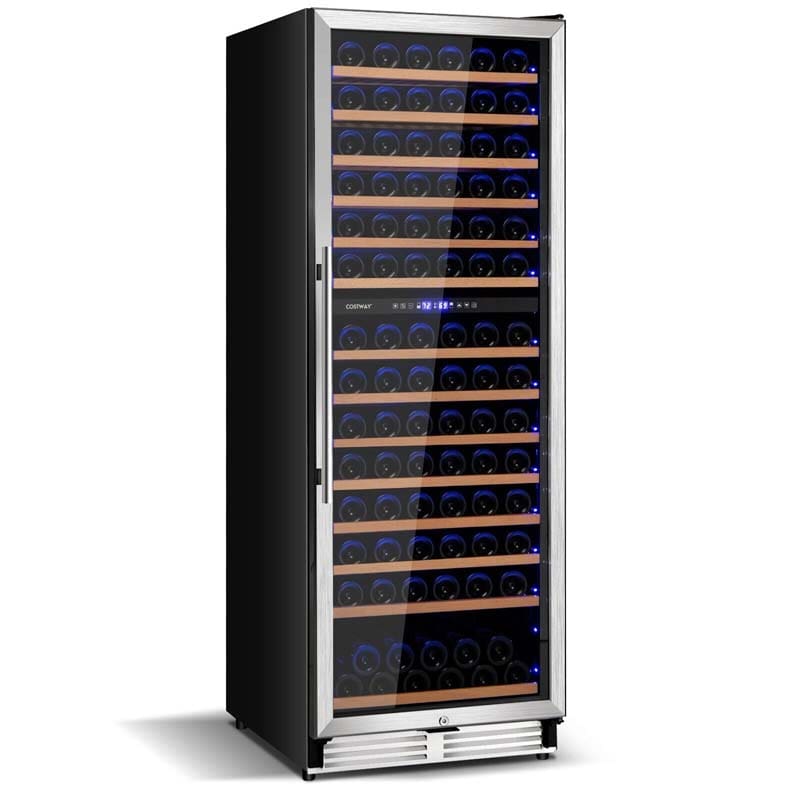 154-Bottle Dual Zone Wine Cooler Refrigerator Wine Cellar Freestanding or Built-in Wine Fridge