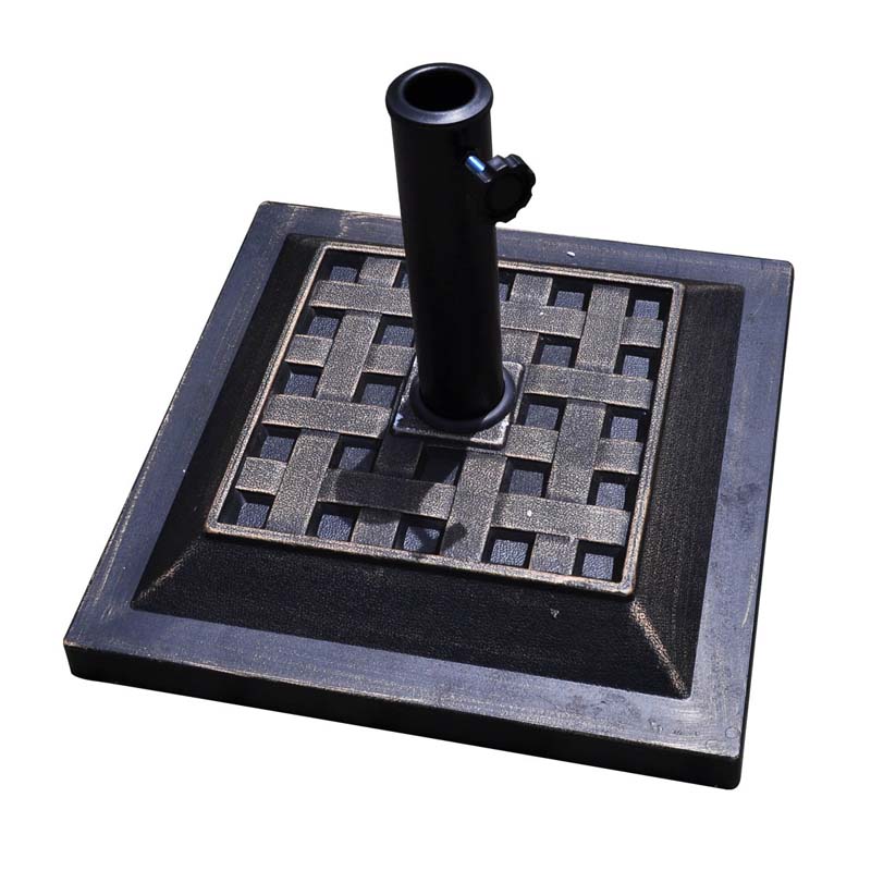 30lbs Heavy Duty Outdoor Market Umbrella Base, 17.5" Square Umbrella Stand for Patio, Poolside