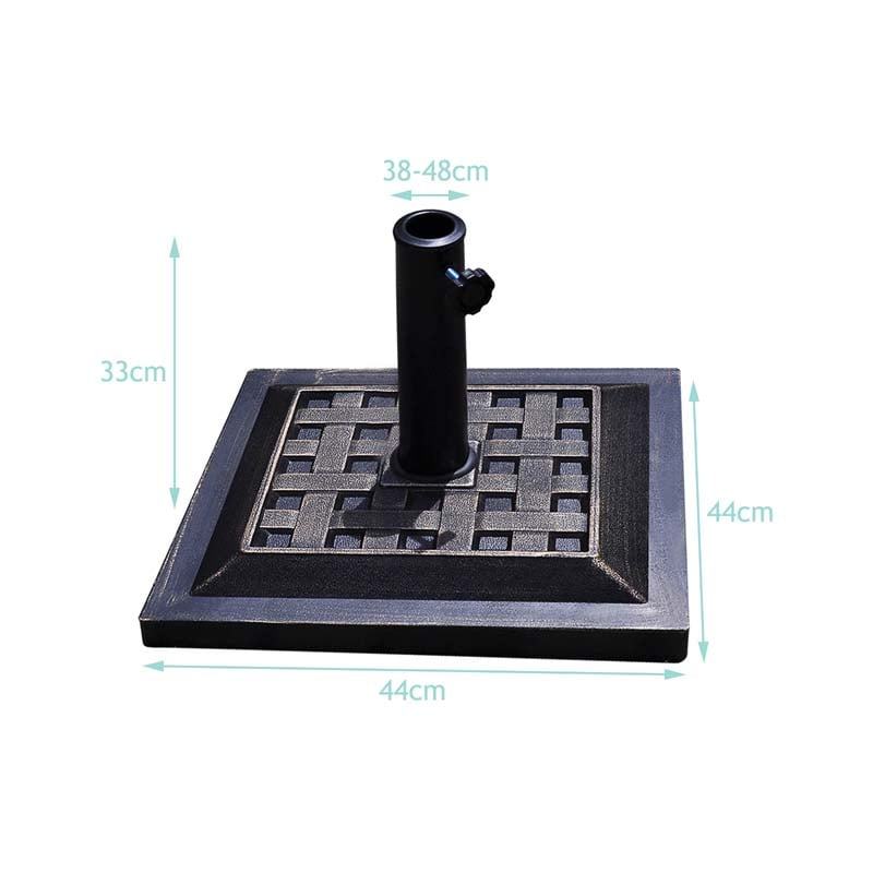 30lbs Heavy Duty Outdoor Market Umbrella Base, 17.5" Square Umbrella Stand for Patio, Poolside