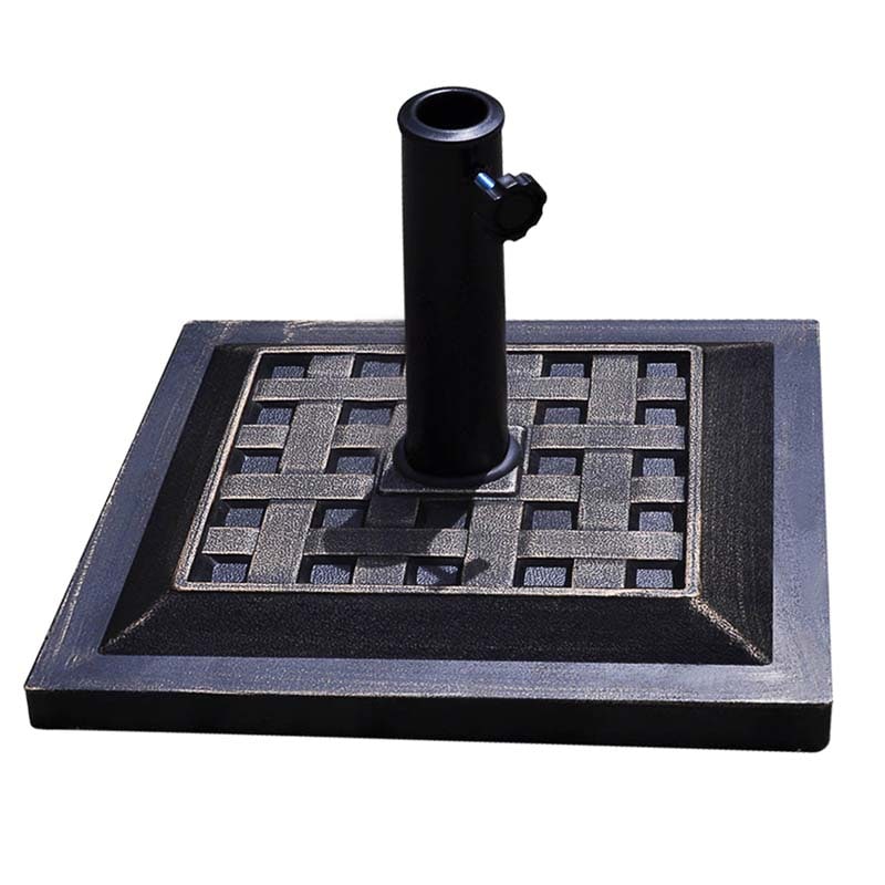 30lbs Heavy Duty Outdoor Market Umbrella Base, 17.5" Square Umbrella Stand for Patio, Poolside