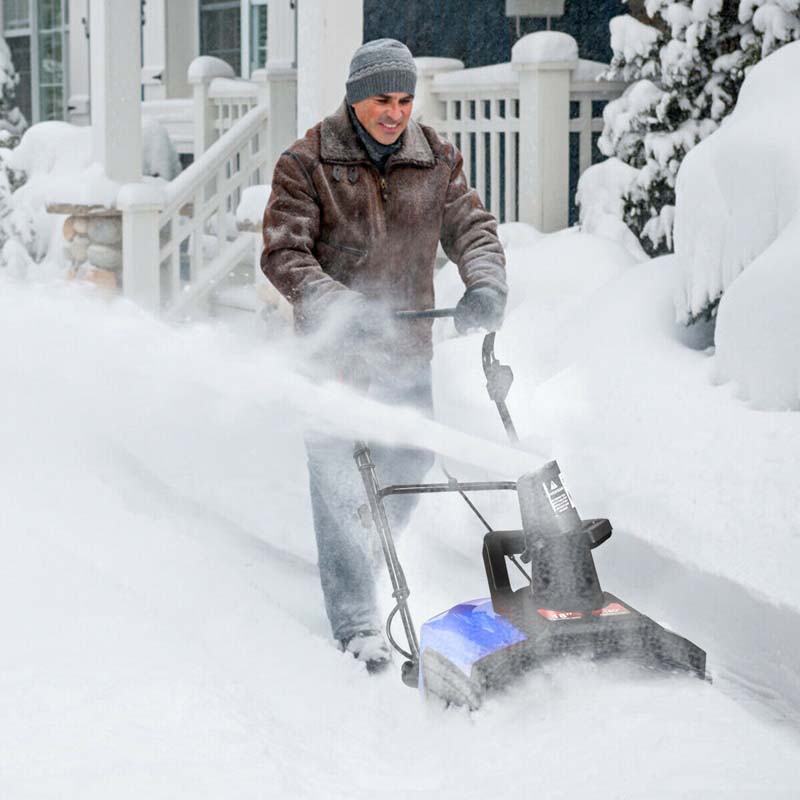 18" Electric Snow Thrower, 15AMP Corded Snow Blower with 180° Rotatable Chute, 10-Inch Clearing Depth