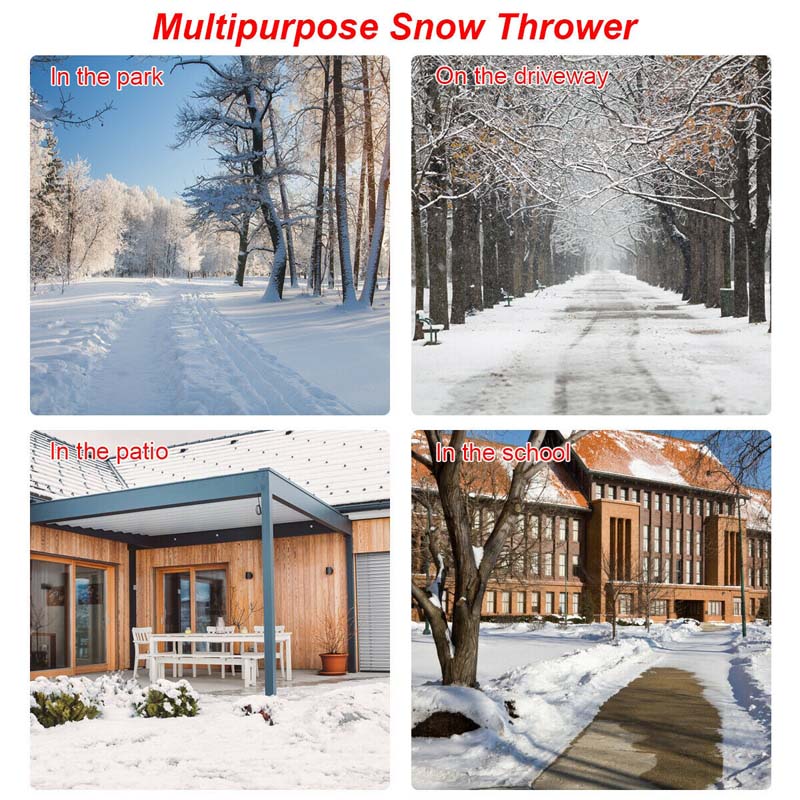 18" Electric Snow Thrower, 15AMP Corded Snow Blower with 180° Rotatable Chute, 10-Inch Clearing Depth