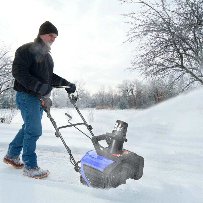 18" Electric Snow Thrower, 15AMP Corded Snow Blower with 180° Rotatable Chute, 10-Inch Clearing Depth