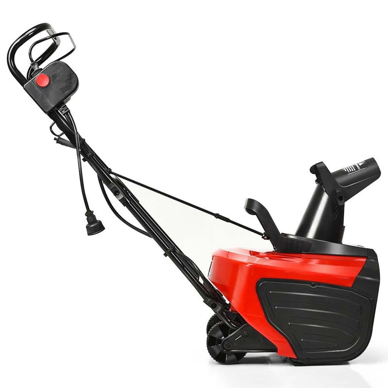 18" Electric Snow Thrower, 15AMP Corded Snow Blower with 180° Rotatable Chute, 10-Inch Clearing Depth