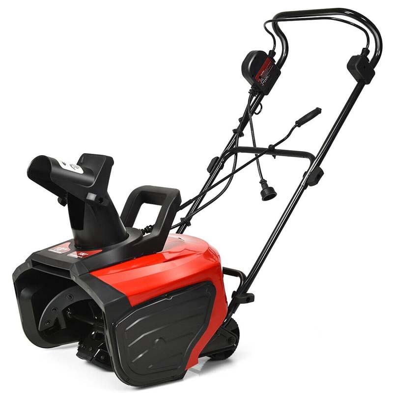 18" Electric Snow Thrower, 15AMP Corded Snow Blower with 180° Rotatable Chute, 10-Inch Clearing Depth