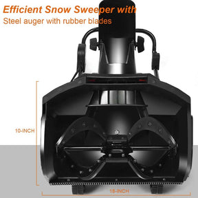 18" Electric Snow Thrower, 15AMP Corded Snow Blower with 180° Rotatable Chute, 10-Inch Clearing Depth