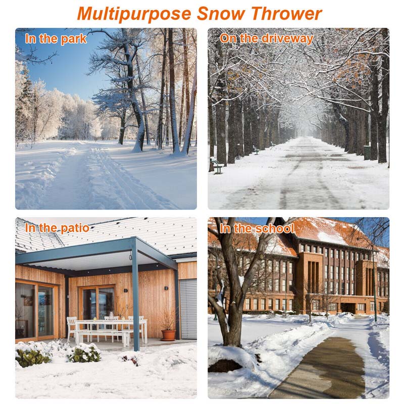18" Electric Snow Thrower, 15AMP Corded Snow Blower with 180° Rotatable Chute, 10-Inch Clearing Depth