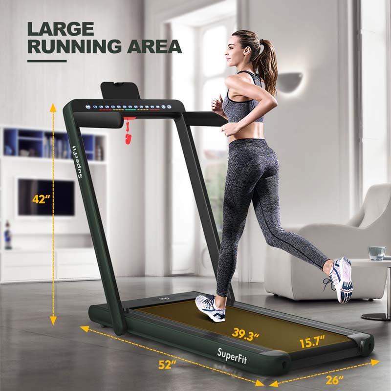 2-in-1 Folding Treadmill with Dual Display, 2.25HP Under Desk Treadmill Walking Pad, Bluetooth/Remote, Compact Jogging Machine for Home Office