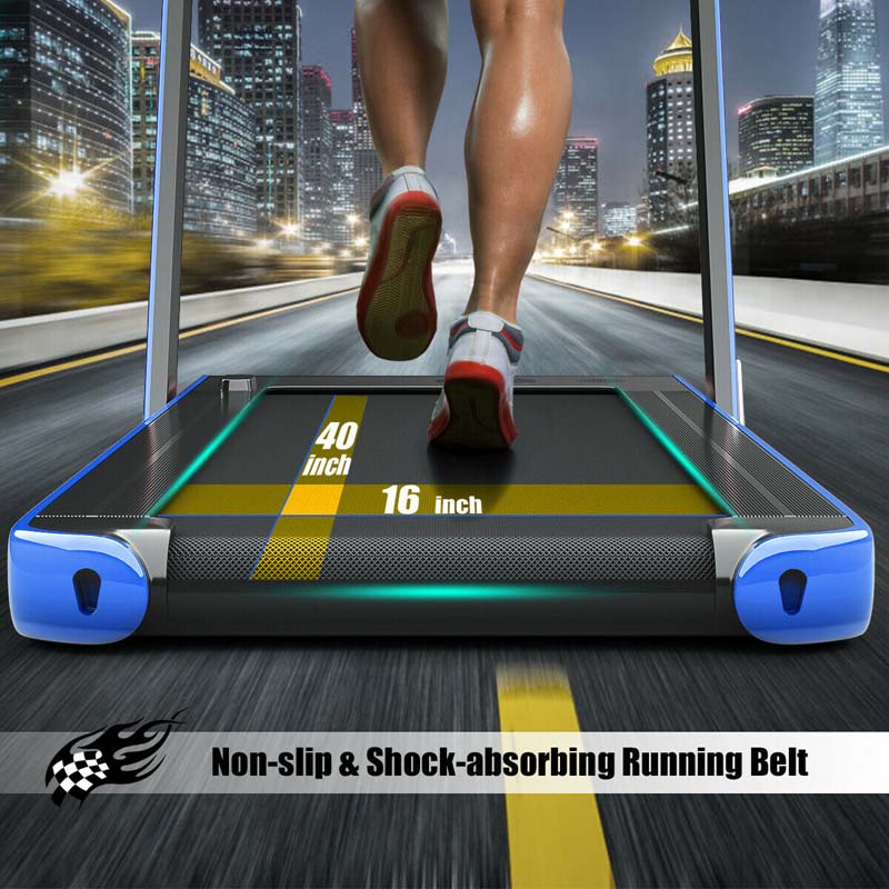 2-in-1 Folding Treadmill with Dual Display, 2.25HP Under Desk Treadmill Walking Pad, Bluetooth/Remote, Compact Jogging Machine for Home Office