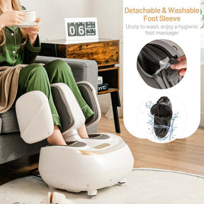 2-in-1 Foot and Leg Massager with Heat, Shiatsu Foot Massager for Circulation, Tired Muscles, Foot Pain Relief, Plantar Fasciitis