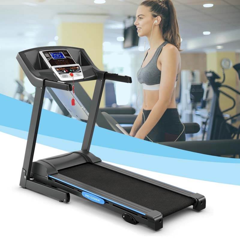 2.25HP Folding Treadmill, Electric Motorized Fitness Jogging Running Machine with Manual Incline, LCD Display