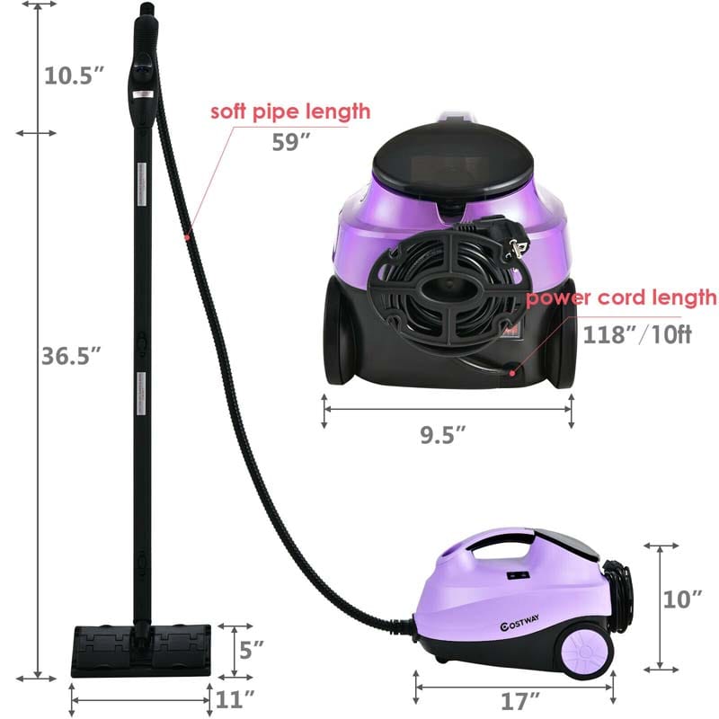 2000W Heavy Duty Steam Cleaner, Multipurpose Household Steamer with 19 Accessories & 1.5L Tank, Chemical-Free Cleaning for Floor, Car, Window