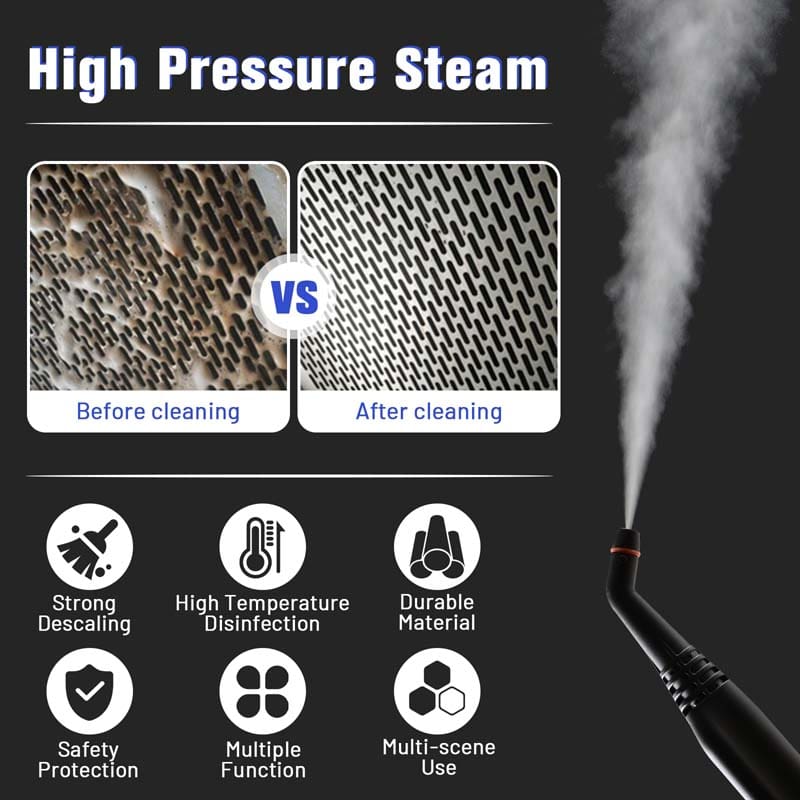 2000W Heavy Duty Steam Cleaner, Multipurpose Household Steamer with 19 Accessories & 1.5L Tank, Chemical-Free Cleaning for Floor, Car, Window
