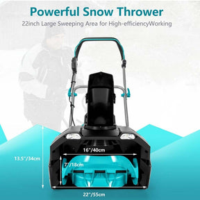 40V 20" Electric Snow Thrower with Dual LED Lights, Cordless Snow Blower w/2 x 4.0 Ah Battery & Charger