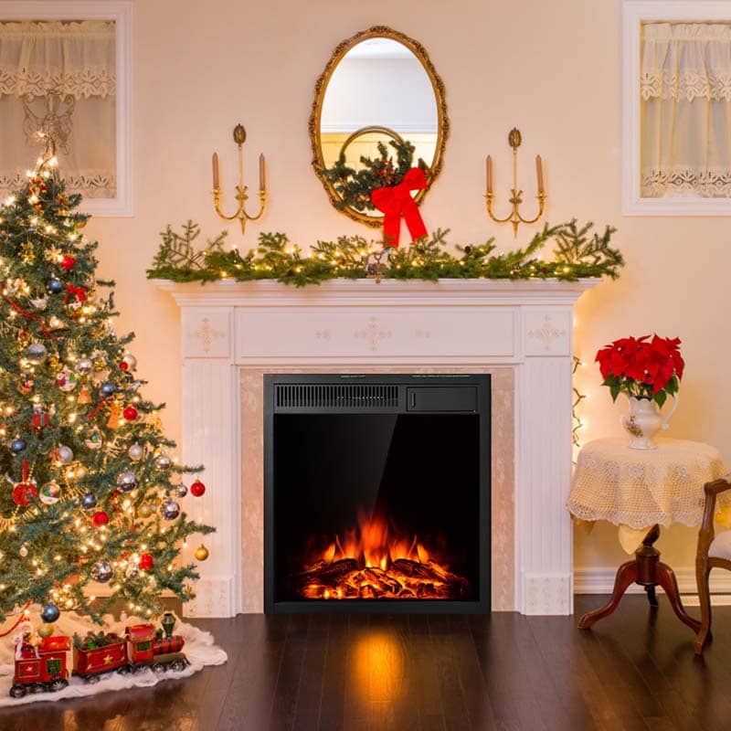 22.5" Electric Fireplace Insert, 1500W Recessed & Freestanding Electric Fireplace Heater with 7-Brightness Flame
