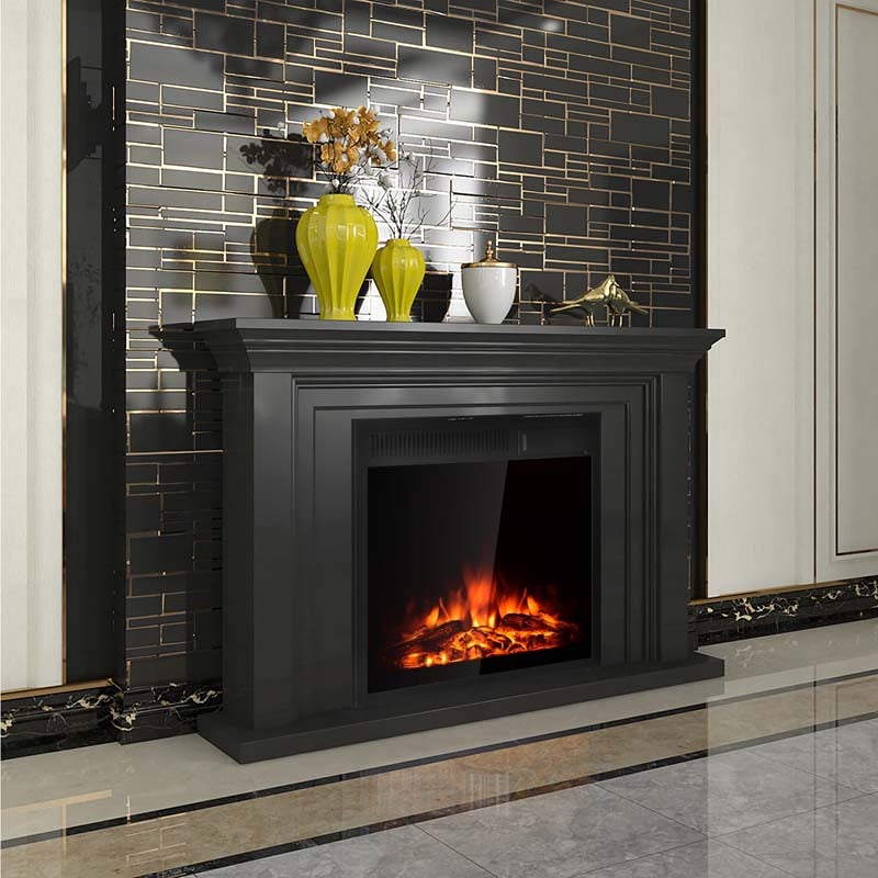 22.5" Electric Fireplace Insert, 1500W Recessed & Freestanding Electric Fireplace Heater with 7-Brightness Flame