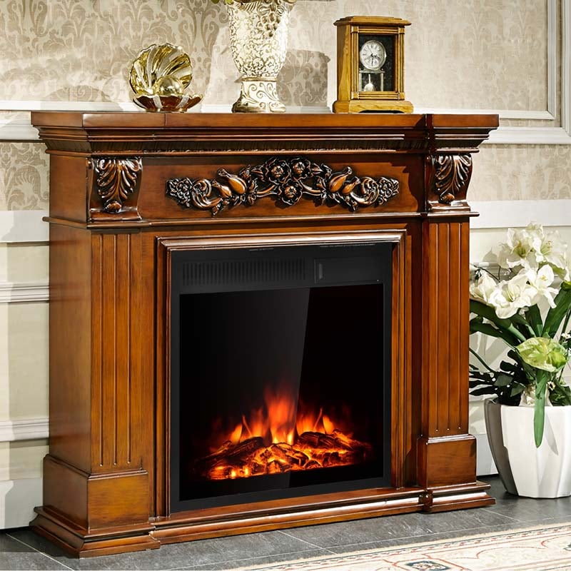 22.5" Electric Fireplace Insert, 1500W Recessed & Freestanding Electric Fireplace Heater with 7-Brightness Flame