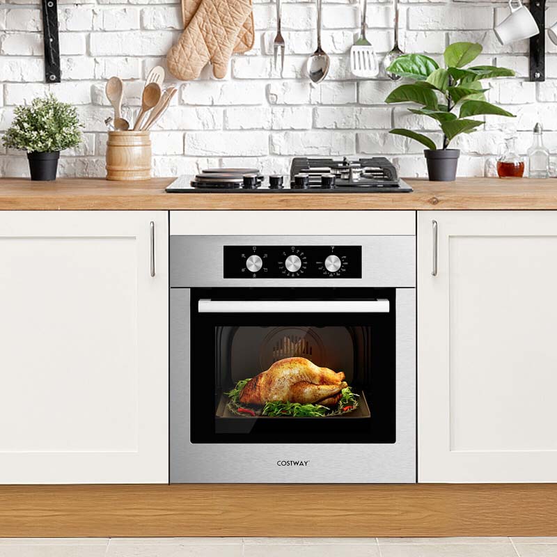 24" Single Wall Oven 2.47 Cu. Ft. 2300W Electric Built-in Oven with 5 Cooking Modes, Mechanical Knobs