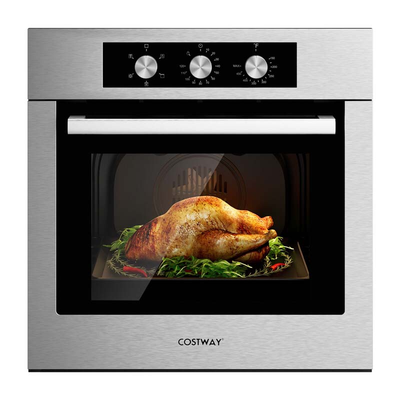 24" Single Wall Oven 2.47 Cu. Ft. 2300W Electric Built-in Oven with 5 Cooking Modes, Mechanical Knobs