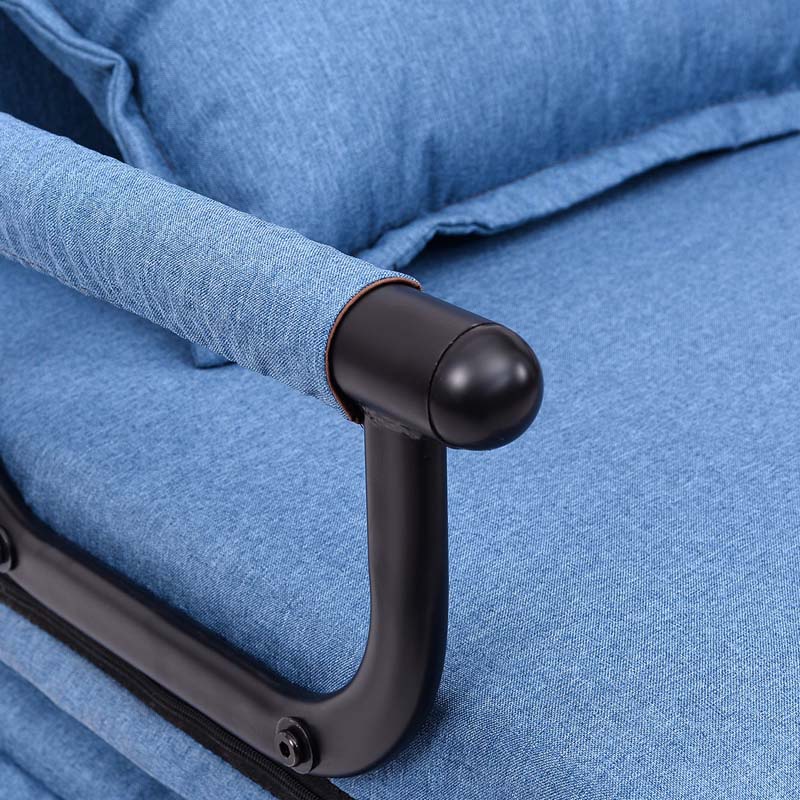3-in-1 Convertible Sofa Bed, Folding Sleeper Chair with 5-Position Adjustable Backrest, Pillow, Hidden Legs & Wheels for Living Room Office