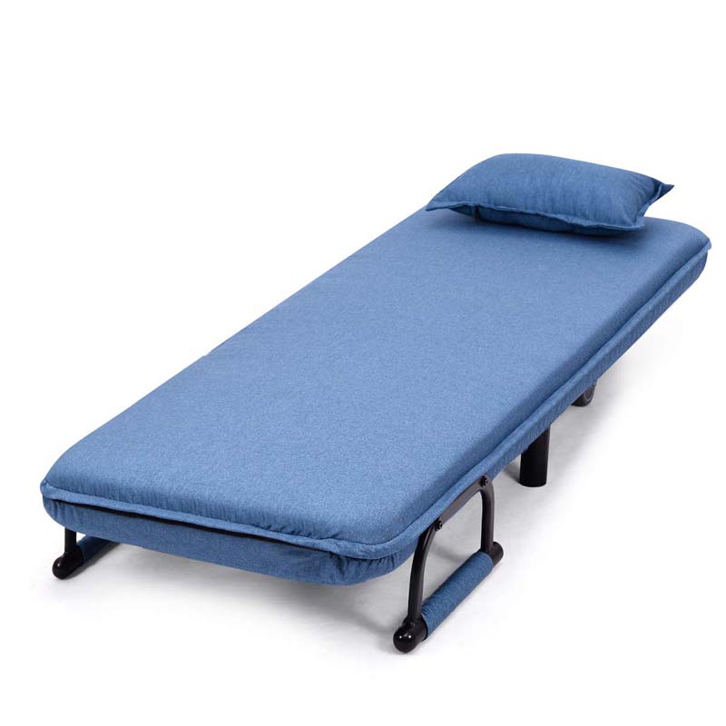 3-in-1 Convertible Sofa Bed, Folding Sleeper Chair with 5-Position Adjustable Backrest, Pillow, Hidden Legs & Wheels for Living Room Office