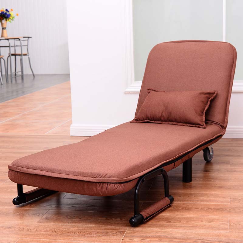 3-in-1 Convertible Sofa Bed, Folding Sleeper Chair with 5-Position Adjustable Backrest, Pillow, Hidden Legs & Wheels for Living Room Office