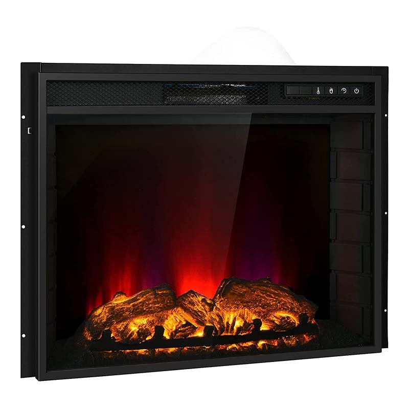 26" 1500W Electric Fireplace Insert, Recessed Electric Fireplace Heater with Adjustable Flame Effect