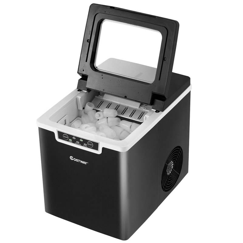 26LBS/24H Portable Ice Maker Countertop Ice Making Machine with Ice Scoop & Removable Basket