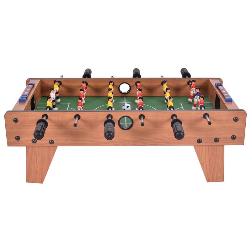 27" Wooden Foosball Table, Indoor Soccer Game Table Top with Footballs, Portable Table Soccer Set for Game Room