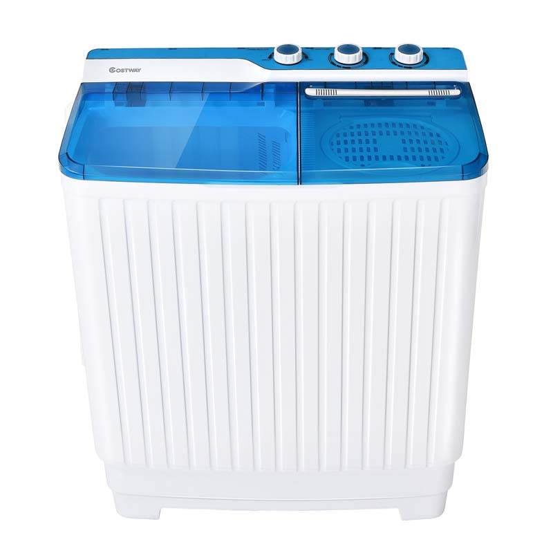 28.5 LBS Portable Washing Machine Built-in Drain Pump, 2-in-1 Twin Tub Top Load Washer Dryer Combo for RV Dorm