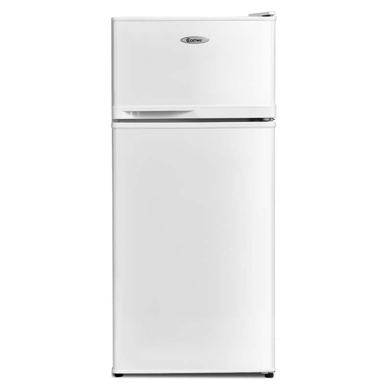 3.4 Cu.Ft Compact Refrigerator, 2-Door Mini Fridge with Freezer & Removable Glass Shelves for Dorm, Bedroom, Office