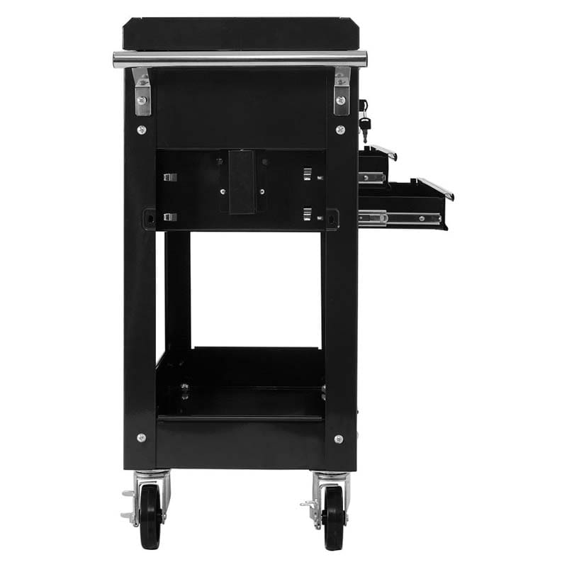 4-Tier Rolling Tool Cart with Lockable Drawers & Sliding Top, Heavy-Duty Steel Tool Storage Organizer on Wheels for Garage, Workshop & Warehouse