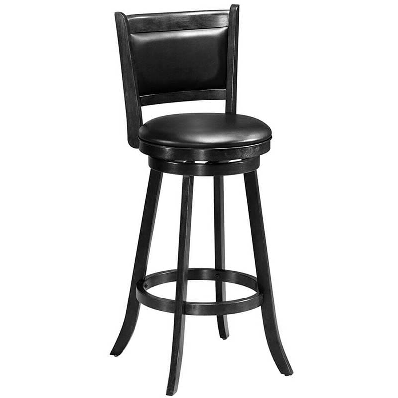 2-Pack 29" Wooden Counter Stools, 360° Swivel Bar Stools with Backs, Counter Height Stool, Upholstered Bar Chairs Dining Chairs