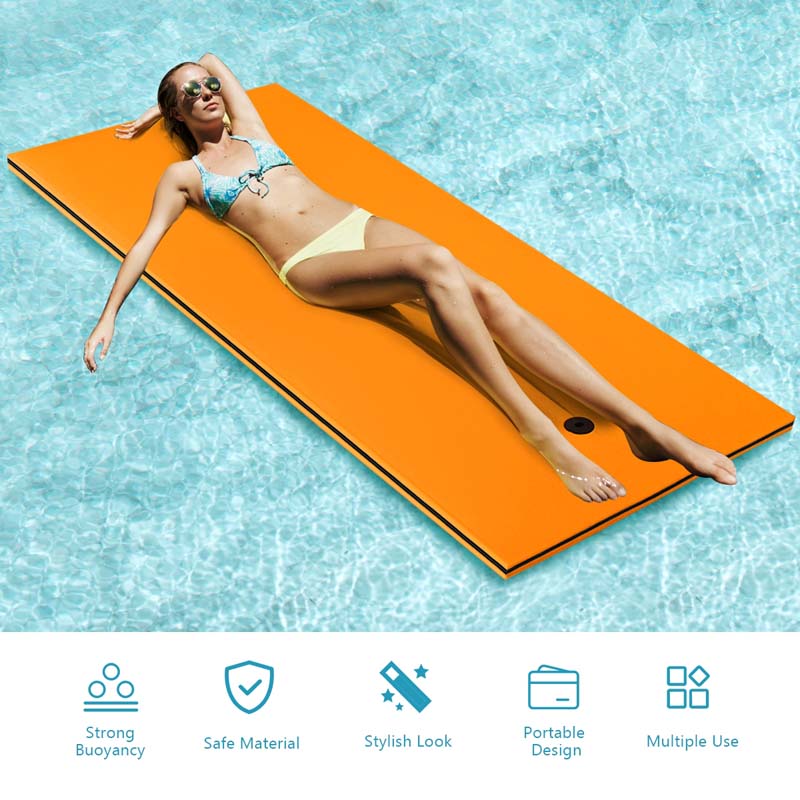 87" x 36" Floating Water Mat Pad, 3-Layer XPE Foam Water Pad/Pool Mat/Lounger Floating Island for River Lake Ocean