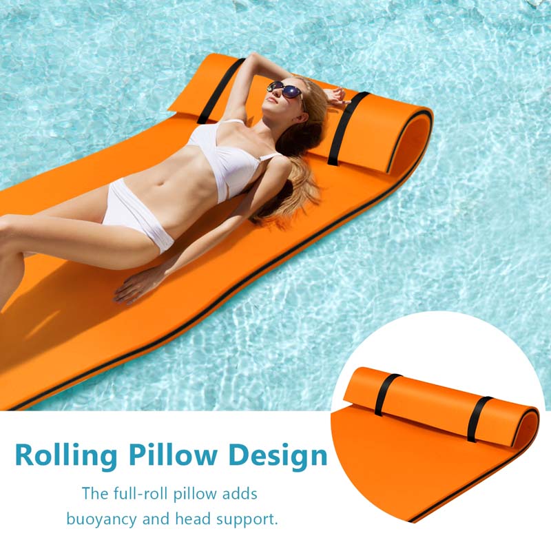 87" x 36" Floating Water Mat Pad, 3-Layer XPE Foam Water Pad/Pool Mat/Lounger Floating Island for River Lake Ocean