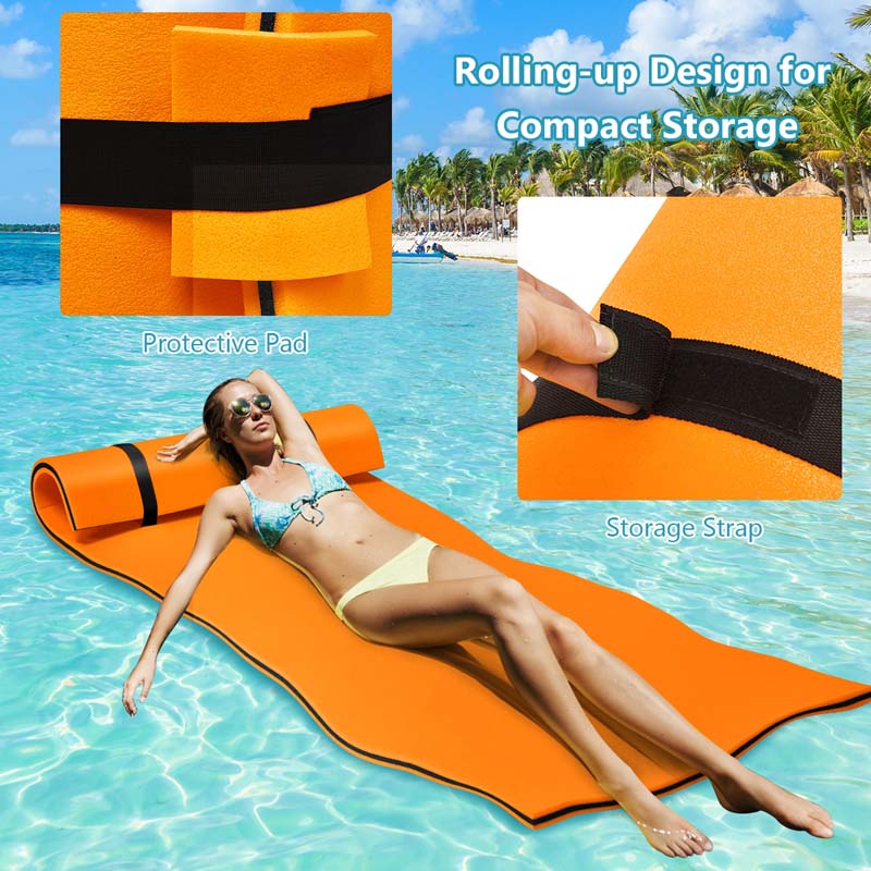 87" x 36" Floating Water Mat Pad, 3-Layer XPE Foam Water Pad/Pool Mat/Lounger Floating Island for River Lake Ocean