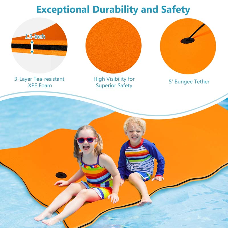 87" x 36" Floating Water Mat Pad, 3-Layer XPE Foam Water Pad/Pool Mat/Lounger Floating Island for River Lake Ocean