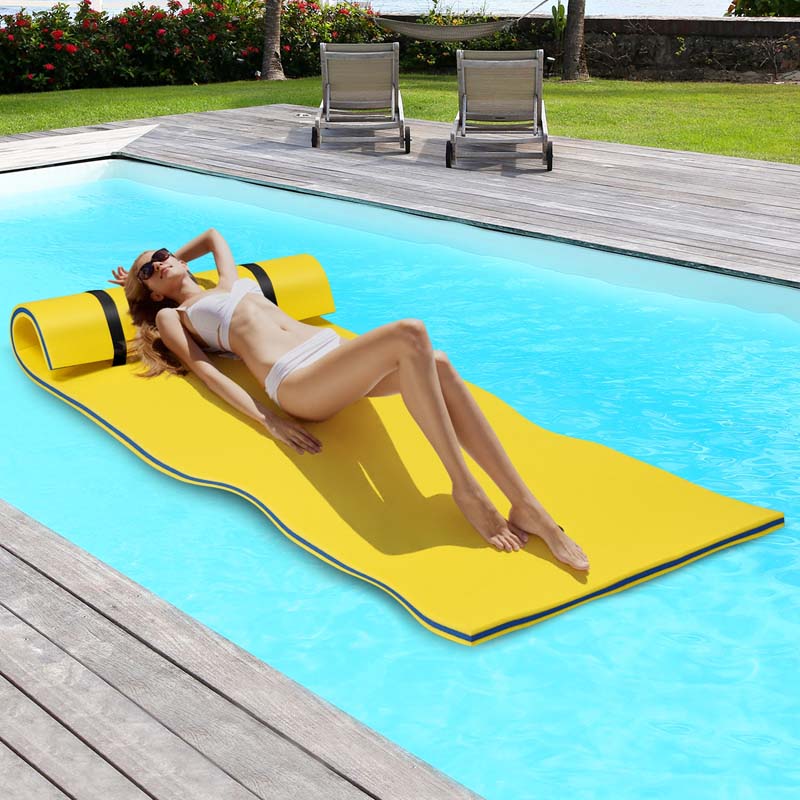 87" x 36" Floating Water Mat Pad, 3-Layer XPE Foam Water Pad/Pool Mat/Lounger Floating Island for River Lake Ocean