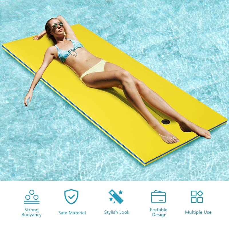 87" x 36" Floating Water Mat Pad, 3-Layer XPE Foam Water Pad/Pool Mat/Lounger Floating Island for River Lake Ocean