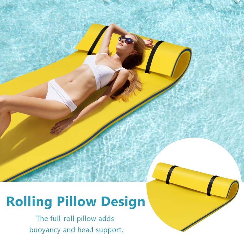 87" x 36" Floating Water Mat Pad, 3-Layer XPE Foam Water Pad/Pool Mat/Lounger Floating Island for River Lake Ocean