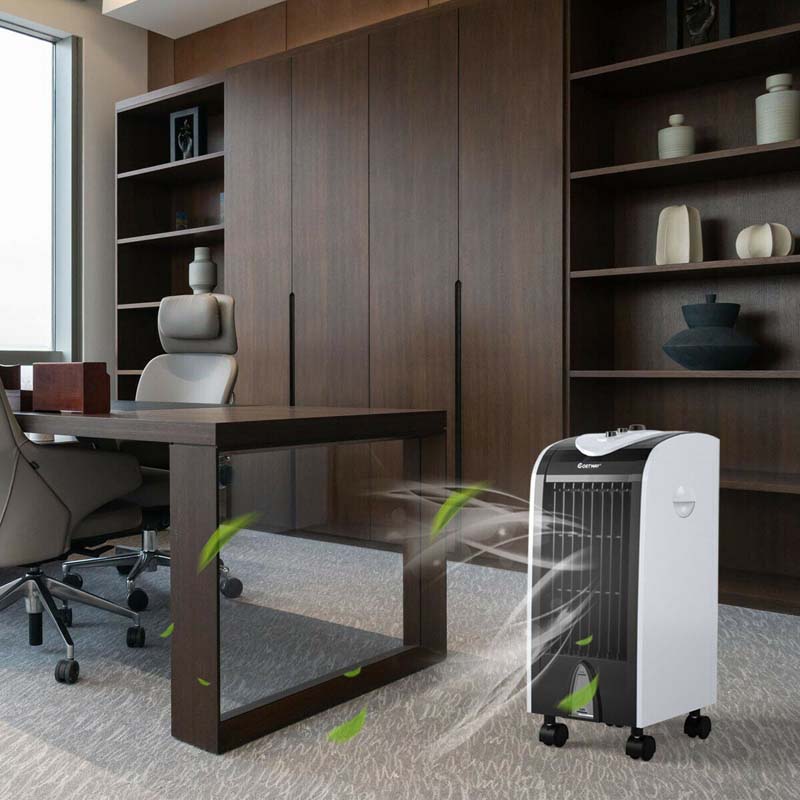 3-in-1 Portable Evaporative Cooler Fan Humidifier with Filter Knob, 3 Wind Speeds, 4L Water Tank