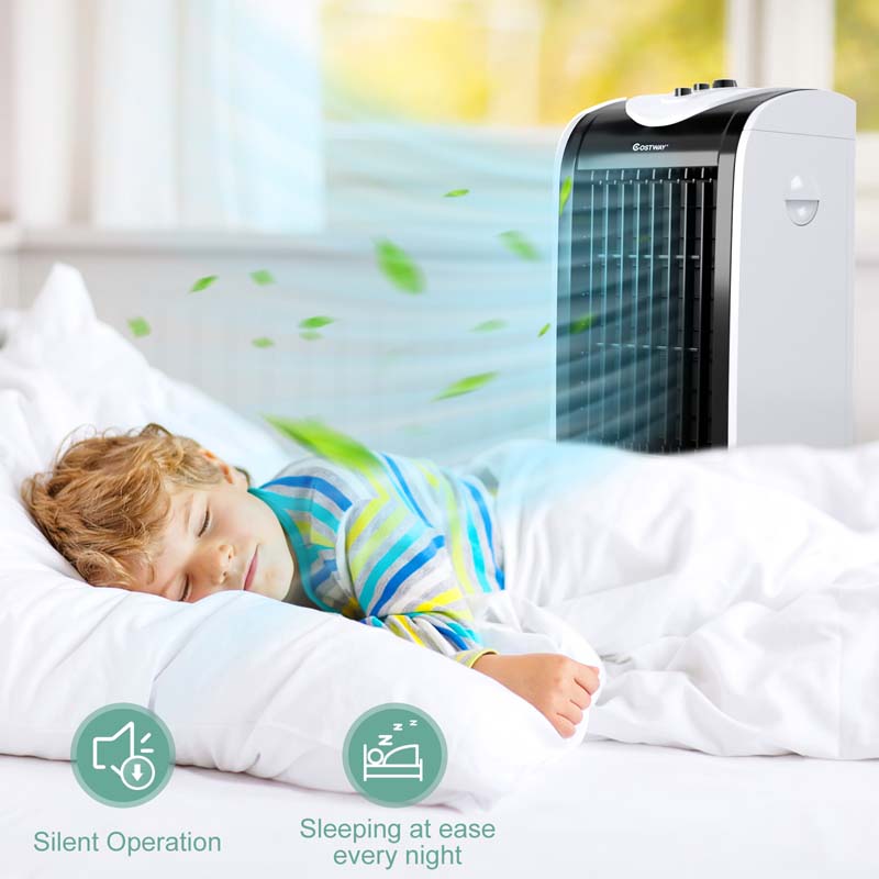 3-in-1 Portable Evaporative Cooler Fan Humidifier with Filter Knob, 3 Wind Speeds, 4L Water Tank