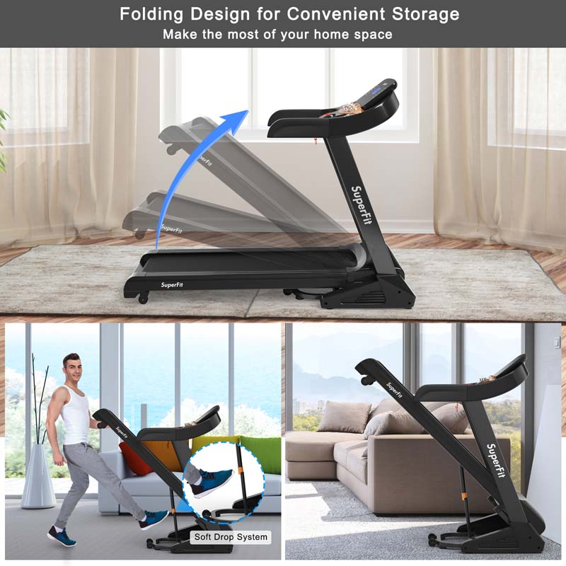 3.75 HP Folding Treadmill with 0-15% Auto Incline, App Control & 12 Preset Programs, Electric Running Jogging Machine for Home Gym Use