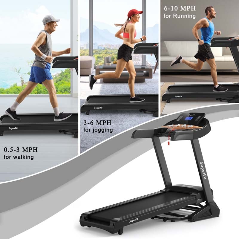 3.75 HP Folding Treadmill with 0-15% Auto Incline, App Control & 12 Preset Programs, Electric Running Jogging Machine for Home Gym Use