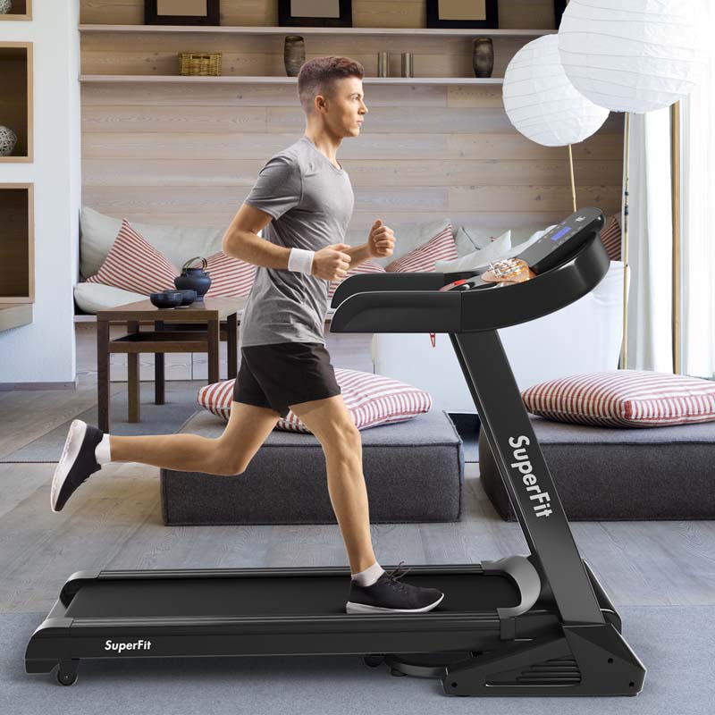 3.75 HP Folding Treadmill with 0-15% Auto Incline, App Control & 12 Preset Programs, Electric Running Jogging Machine for Home Gym Use