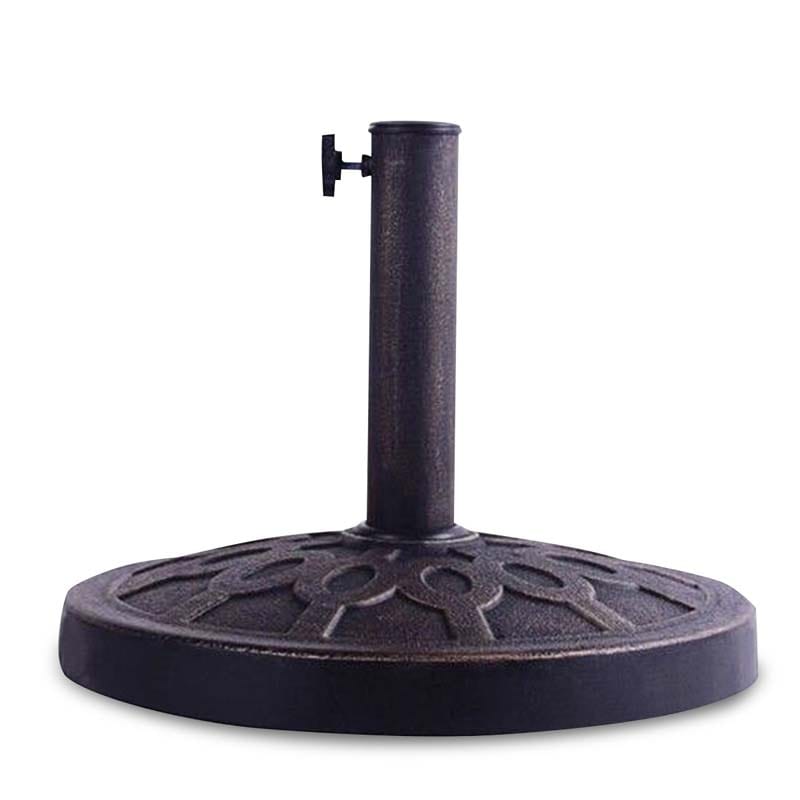 30lbs Heavy Duty Outdoor Market Umbrella Base, 18" Round Cast Iron Umbrella Stand for Patio, Garden, Poolside