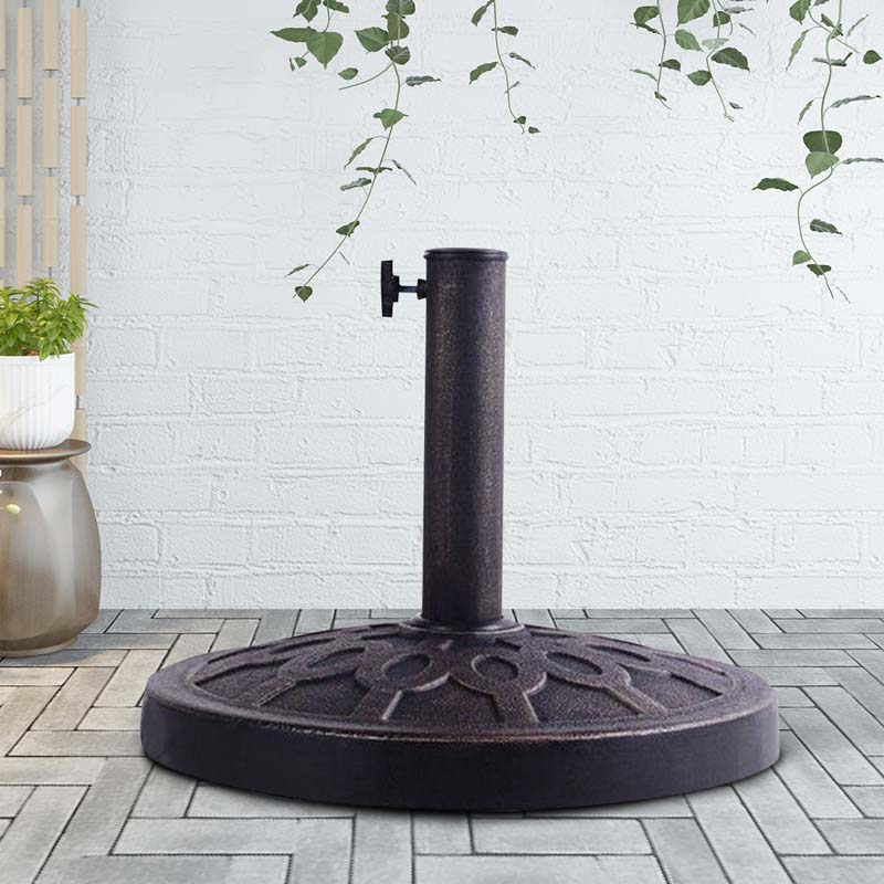 30lbs Heavy Duty Outdoor Market Umbrella Base, 18" Round Cast Iron Umbrella Stand for Patio, Garden, Poolside