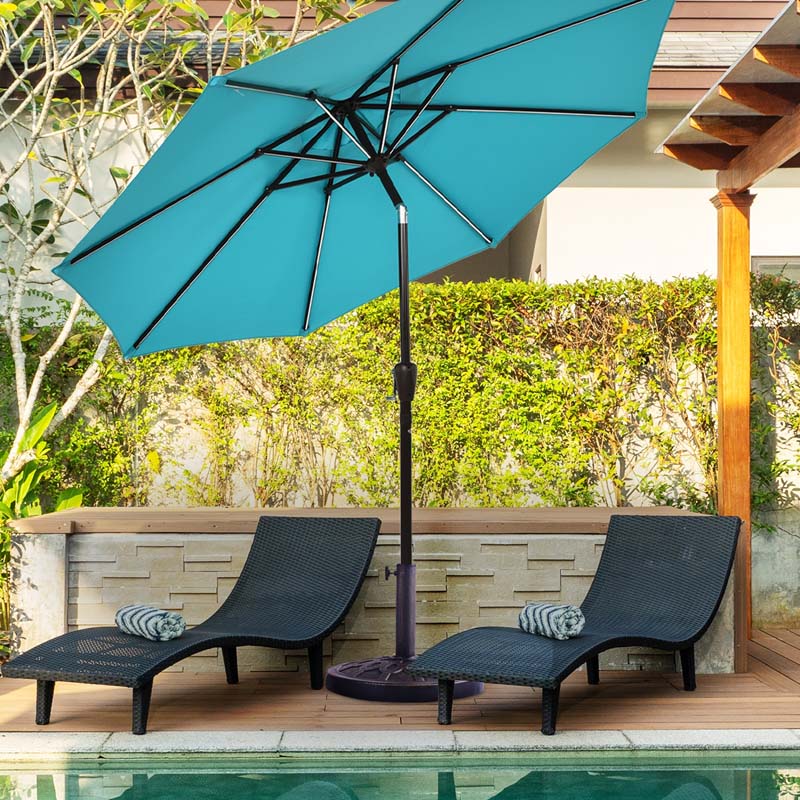 30lbs Heavy Duty Outdoor Market Umbrella Base, 18" Round Cast Iron Umbrella Stand for Patio, Garden, Poolside